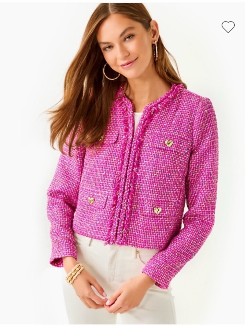 Lilly Pulitzer Kavita Boucle Jacket in Elderflower Blossom Bungalow EUC